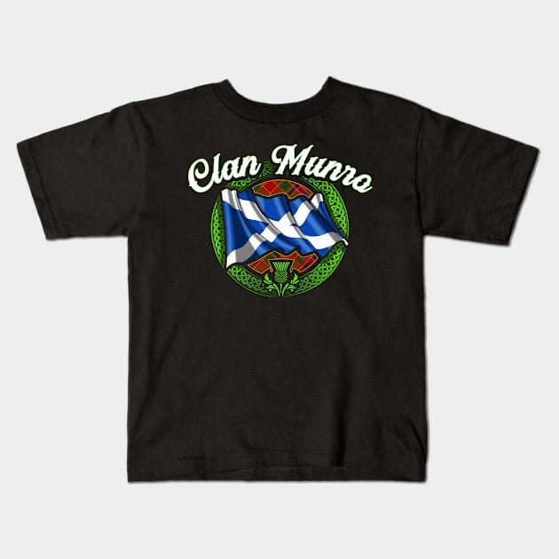 Scottish Flag Clan Munro Kids T-Shirt by Celtic Folk